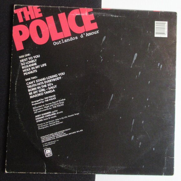The Police, "Outlandos d'Amour, Vintage, Vinyl, Album, Music, 70s, Rock - Picture 11 of 11